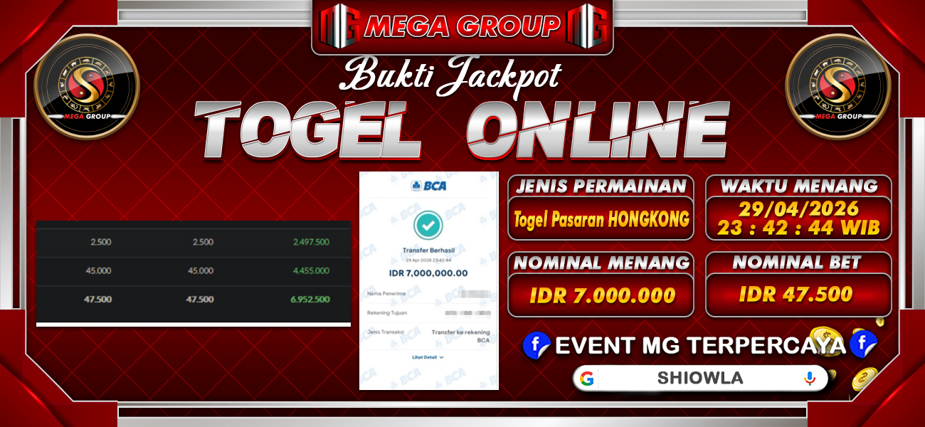 Bukti JP situs Shiowla hari Rabu, 29 April 2026