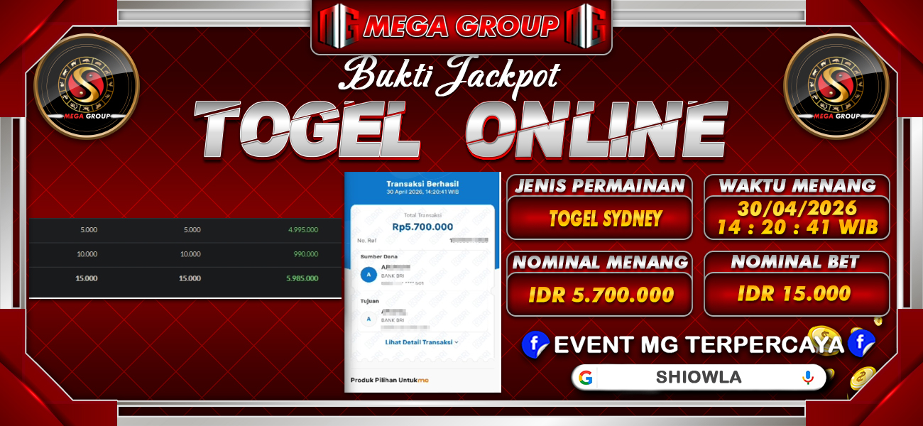 Bukti JP situs Shiowla hari Kamis, 30 April 2026
